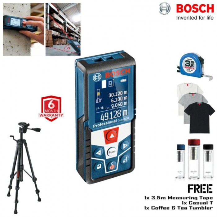 Bosch Glm 500 Laser Measure Rangefinder 50m 160 Ft Bt150 Tripod