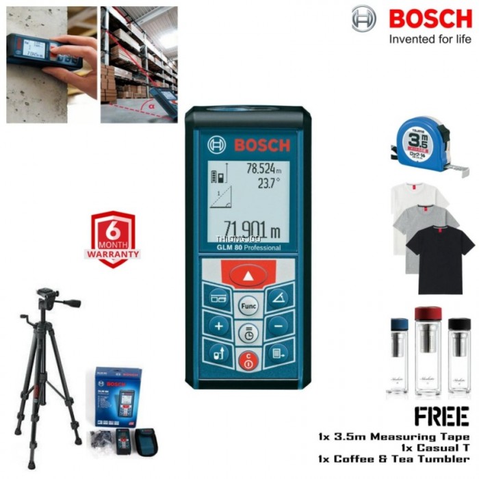 Bosch Glm 80 Laser Measure Rangefinder 80m Bt 150 1 4 Tripod Stand