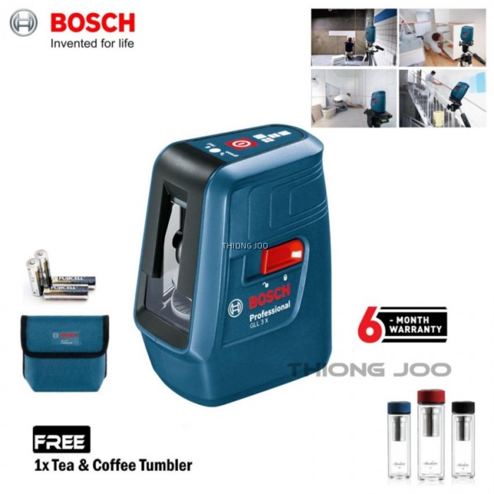 Bosch Gll 3x 3 Line Laser Measure 6 Month Warranty