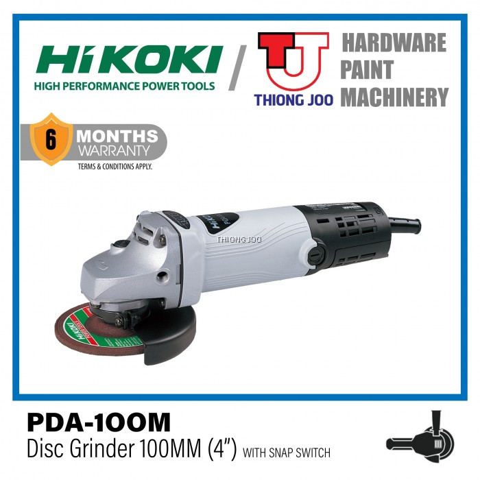 HIKOKI PDA100M DISC GRINDER WITH SNAP SWITCH 100MM (4")