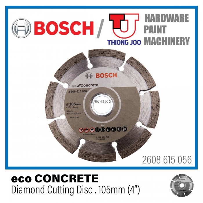 BOSCH 105MM (4") ECO CONCRETE DIAMOND CUTTING DISC FOR CONCRETE 2608615056